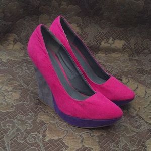 Qupid Color Block Wedges